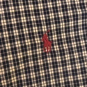 Boys Polo Ralph Lauren Navy Plaid LS Button-down Shirt L 14 16